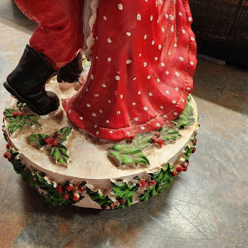 SANTA & MRS. CLAUS SANKYO MUSIC BOX - TESTED WORKING VINTAGE